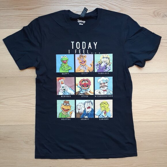 Muppets Mood Chart - Today I Feel . . . New Small Black T-Shirt - Picture 4 of 4